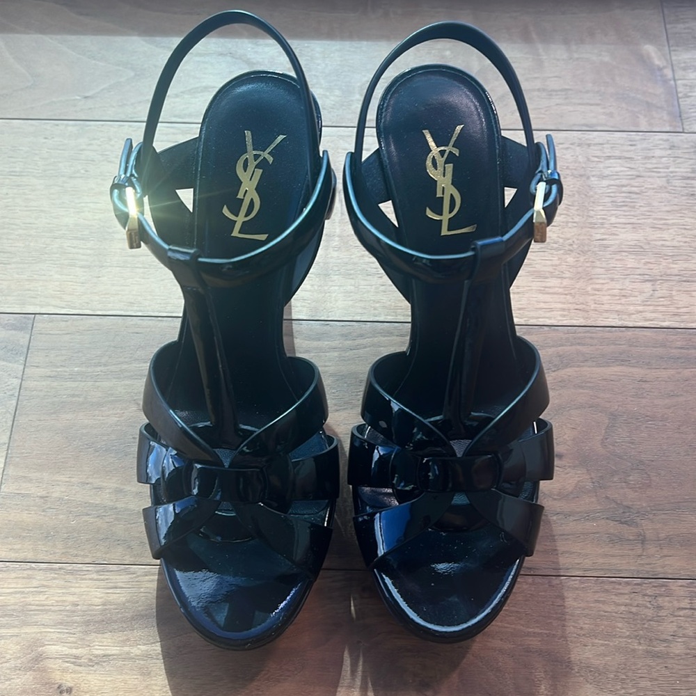 Black YSL Tribute Co 75 Sandals
